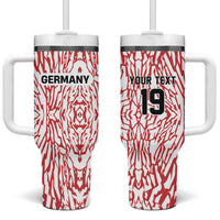 Custom German European Football Champions Tumbler With Handle Abstract Lightning Rot Weiss