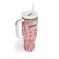 Custom German European Football Champions Tumbler With Handle Abstract Lightning Rot Weiss