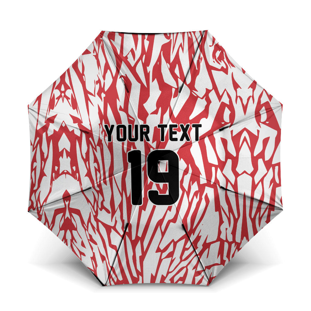 Custom German European Football Champions Umbrella Abstract Lightning Rot Weiss