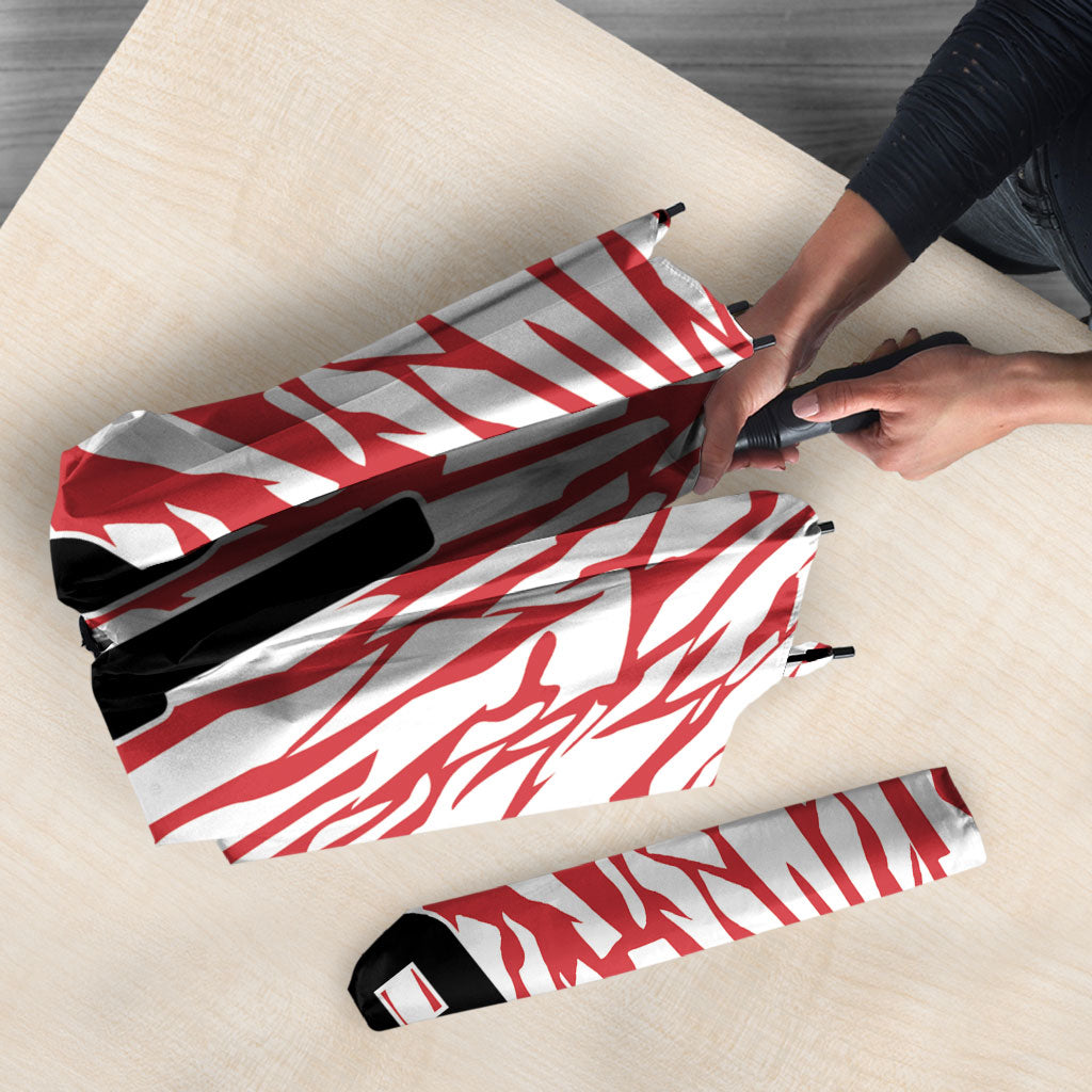Custom German European Football Champions Umbrella Abstract Lightning Rot Weiss