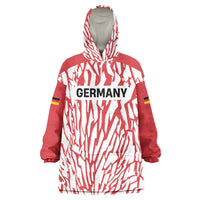 Custom German European Football Champions Wearable Blanket Hoodie Abstract Lightning Rot Weiss