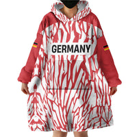 Custom German European Football Champions Wearable Blanket Hoodie Abstract Lightning Rot Weiss