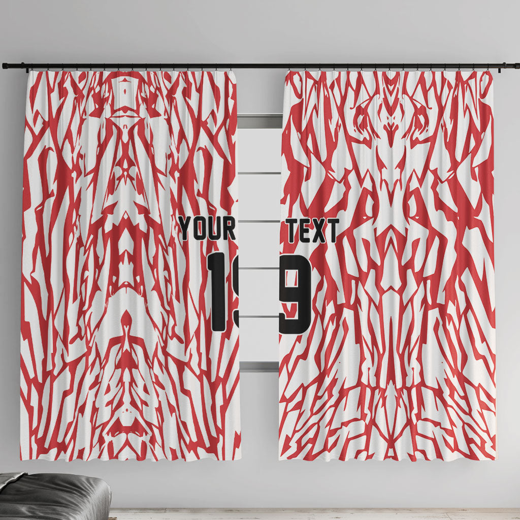 Custom German European Football Champions Window Curtain Abstract Lightning Rot Weiss