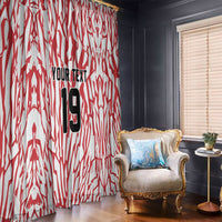 Custom German European Football Champions Window Curtain Abstract Lightning Rot Weiss