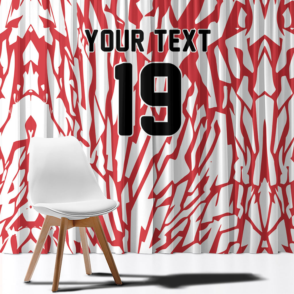 Custom German European Football Champions Window Curtain Abstract Lightning Rot Weiss