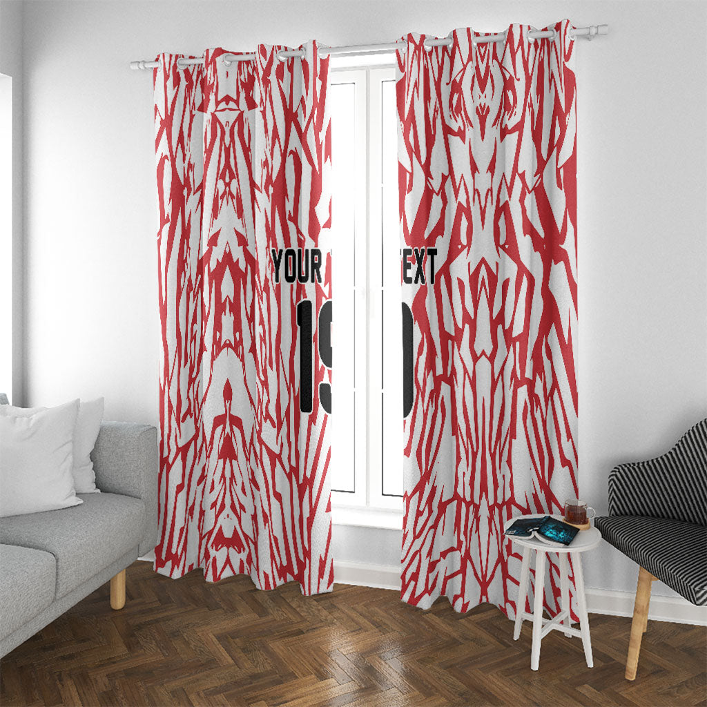 Custom German European Football Champions Window Curtain Abstract Lightning Rot Weiss