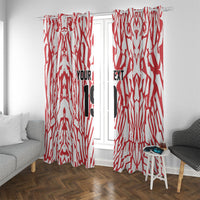 Custom German European Football Champions Window Curtain Abstract Lightning Rot Weiss