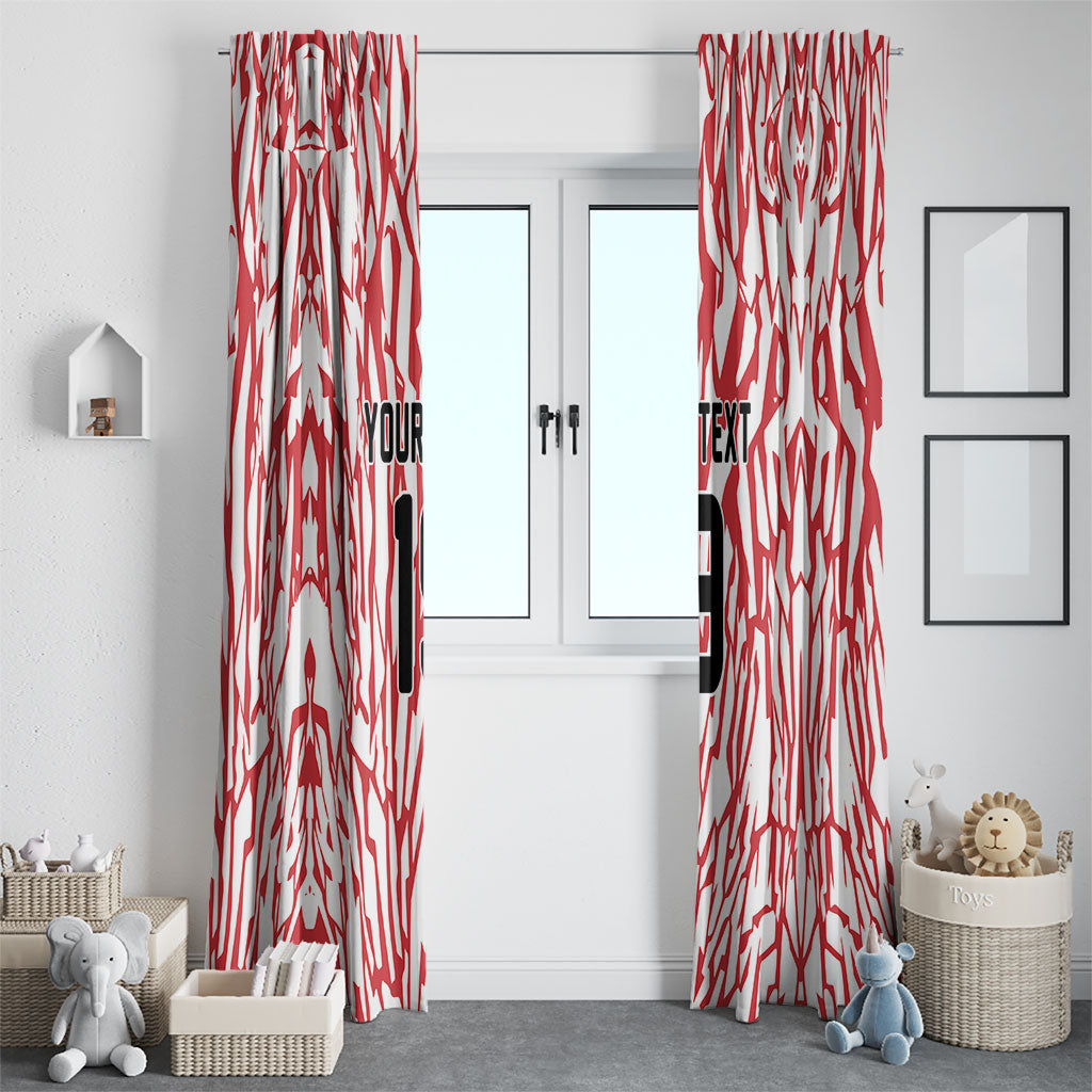 Custom German European Football Champions Window Curtain Abstract Lightning Rot Weiss