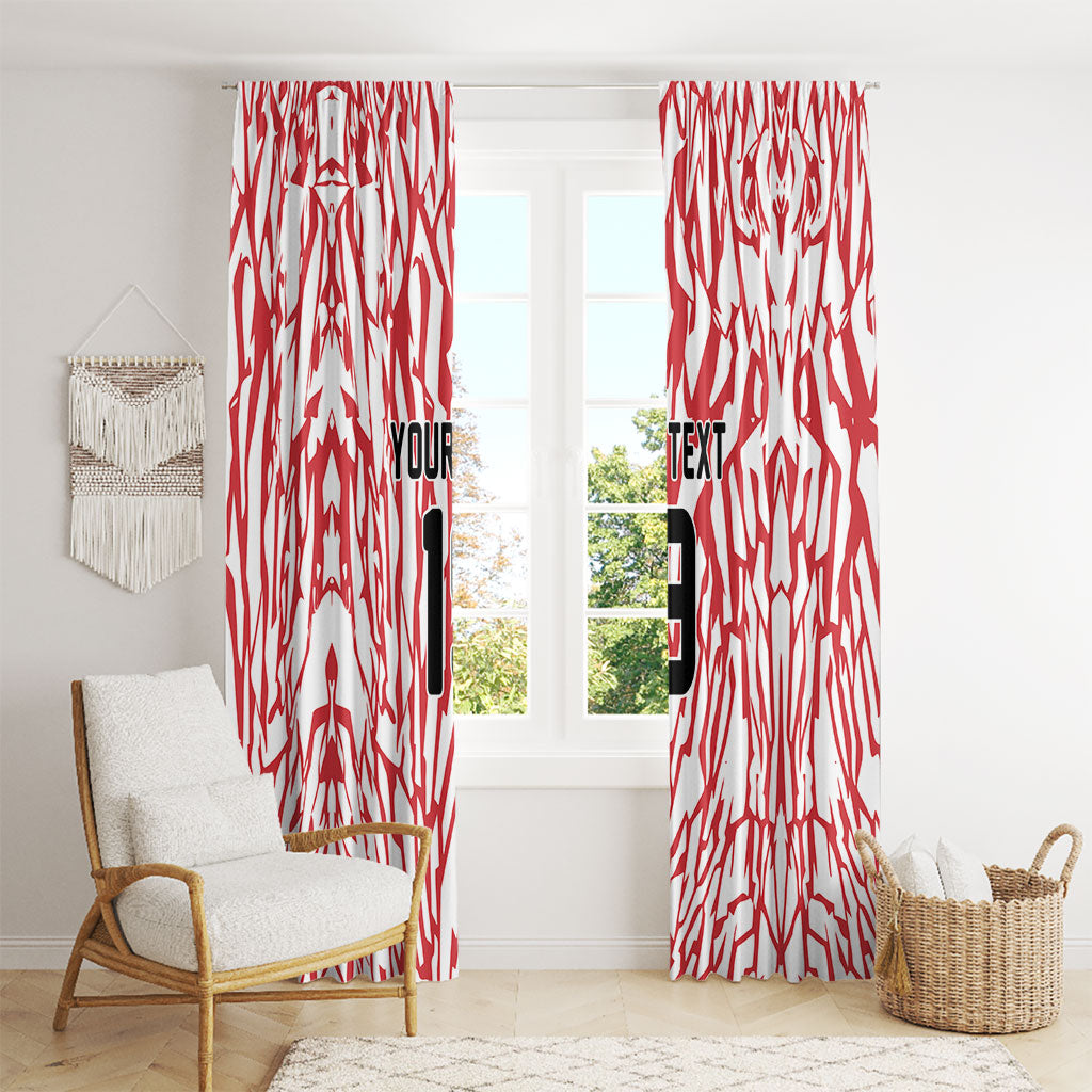 Custom German European Football Champions Window Curtain Abstract Lightning Rot Weiss