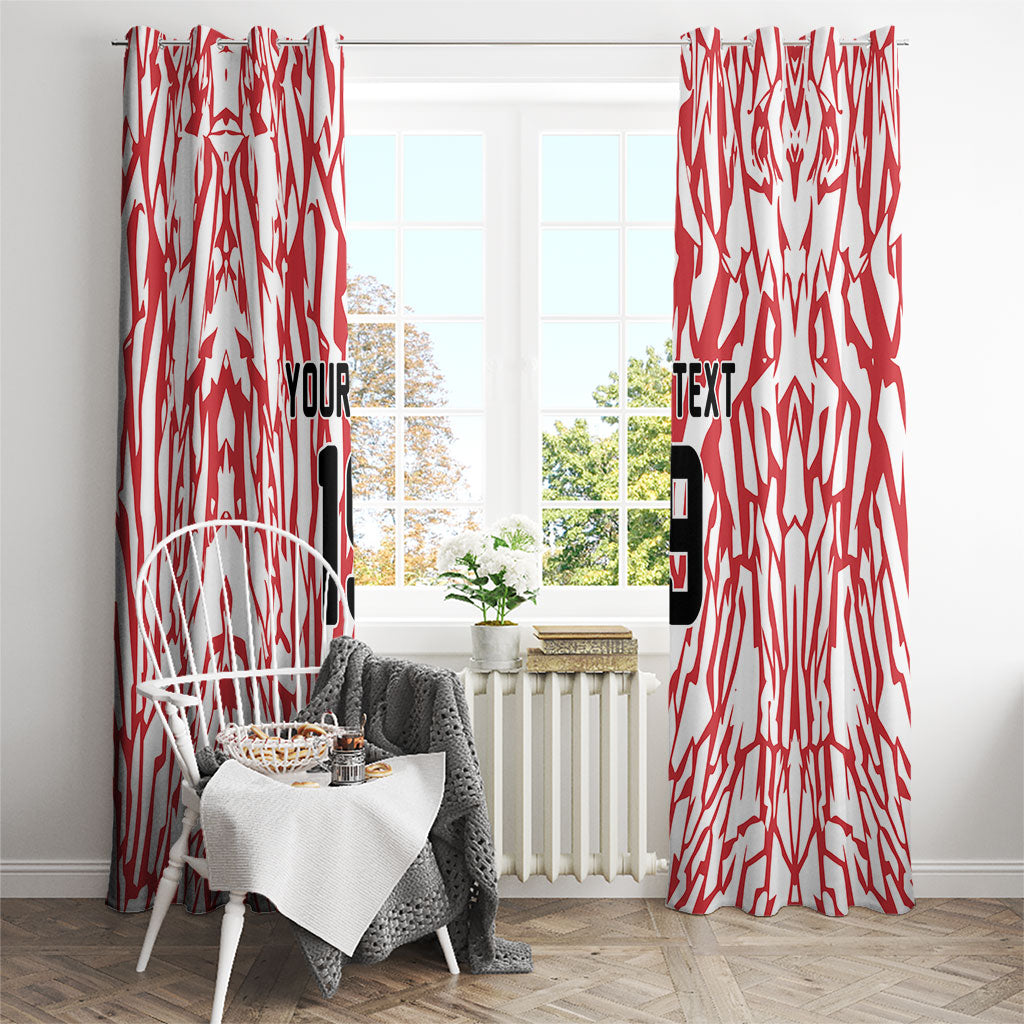 Custom German European Football Champions Window Curtain Abstract Lightning Rot Weiss