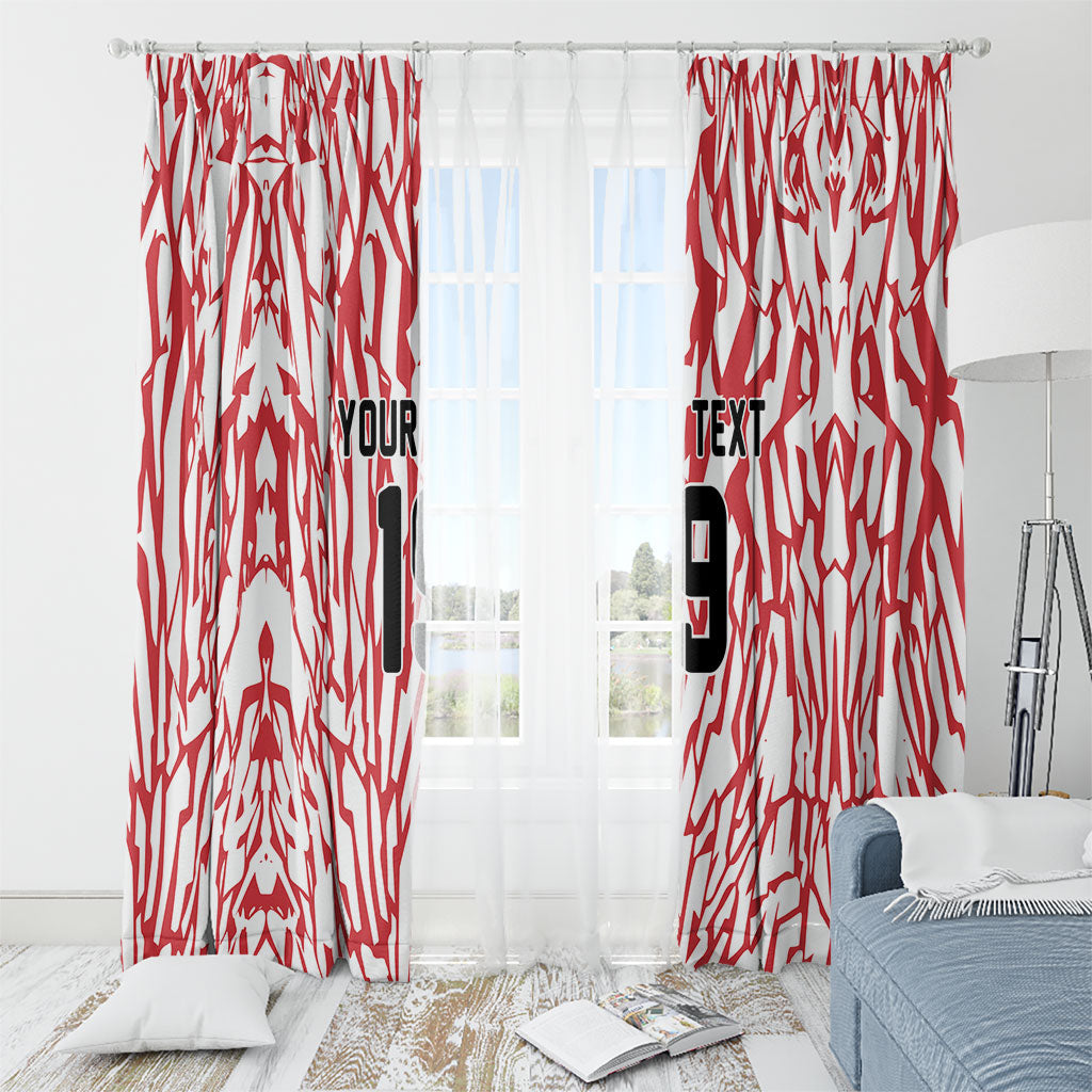 Custom German European Football Champions Window Curtain Abstract Lightning Rot Weiss