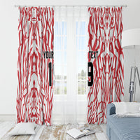 Custom German European Football Champions Window Curtain Abstract Lightning Rot Weiss