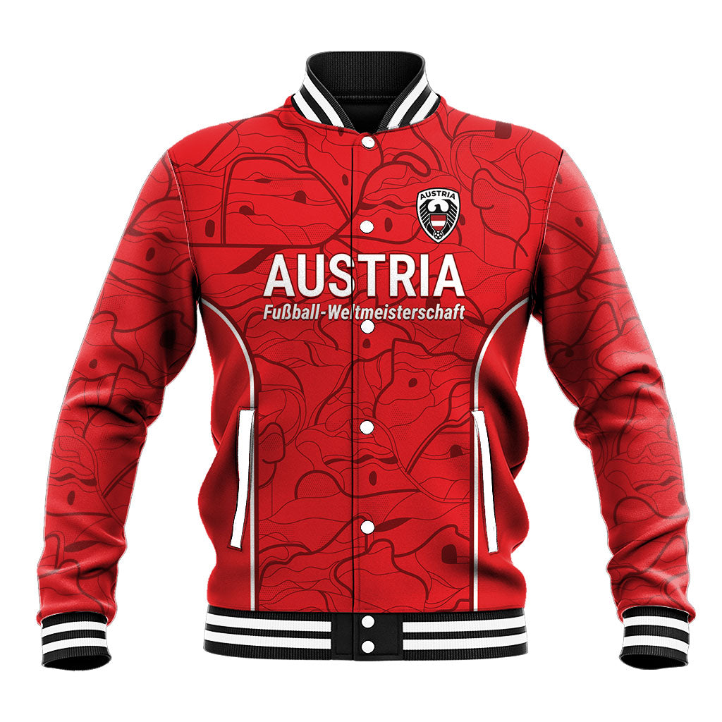 Custom World Football 2026 Austria Baseball Jacket Fussball WM Gemma Burschen Red Glory