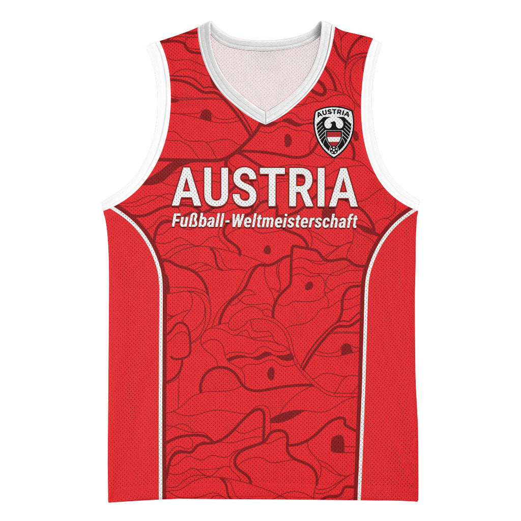 Custom World Football 2026 Austria Basketball Jersey Fussball WM Gemma Burschen Red Glory
