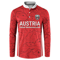 Custom World Football 2026 Austria Button Sweatshirt Fussball WM Gemma Burschen Red Glory