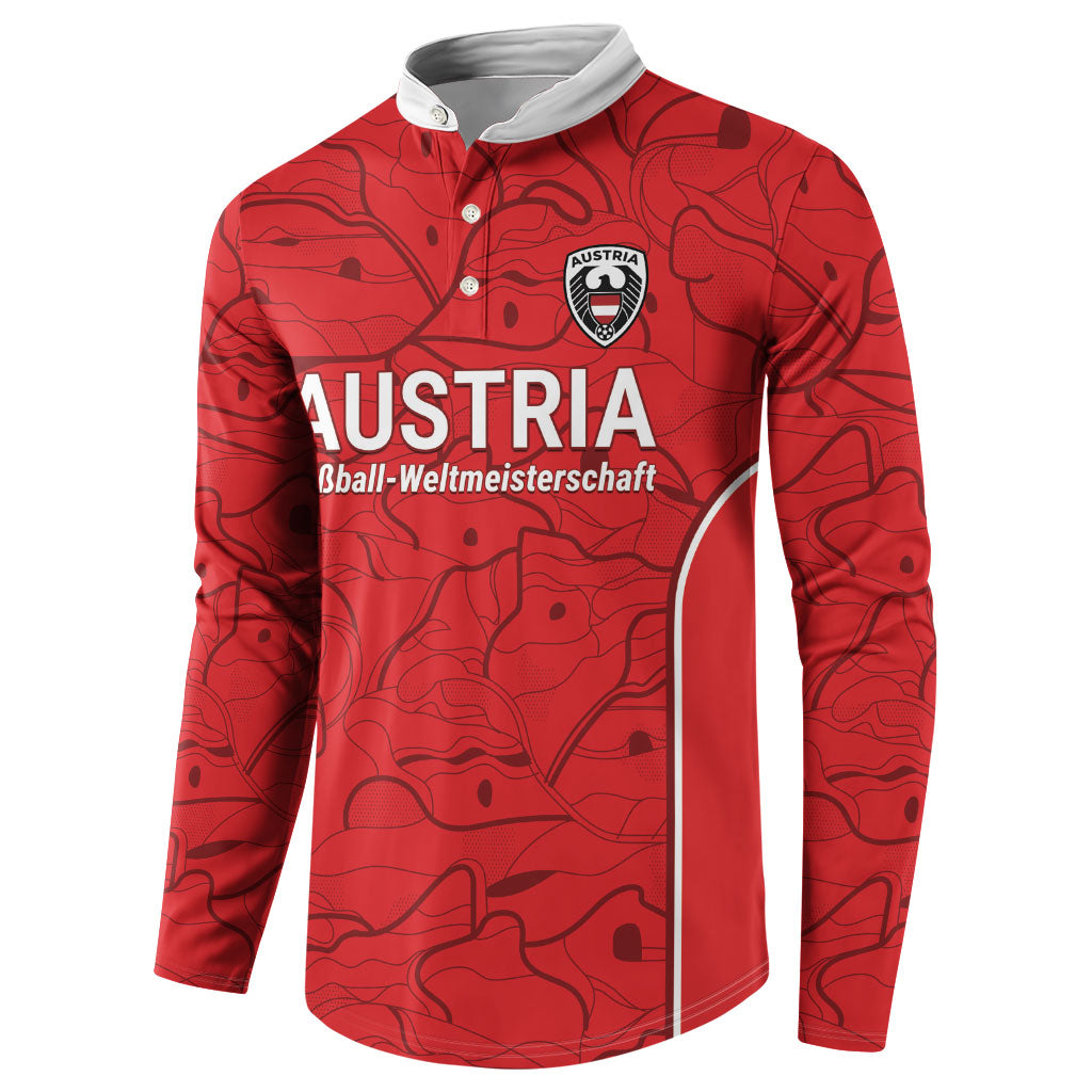Custom World Football 2026 Austria Button Sweatshirt Fussball WM Gemma Burschen Red Glory