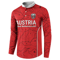 Custom World Football 2026 Austria Button Sweatshirt Fussball WM Gemma Burschen Red Glory