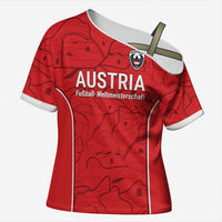 Custom World Football 2026 Austria Cross Shoulder Shirt Fussball WM Gemma Burschen Red Glory