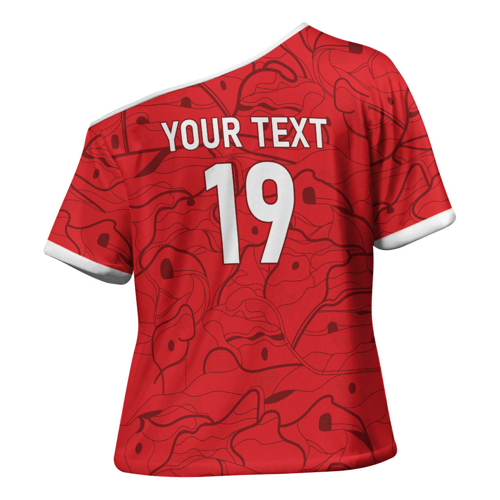 Custom World Football 2026 Austria Cross Shoulder Shirt Fussball WM Gemma Burschen Red Glory