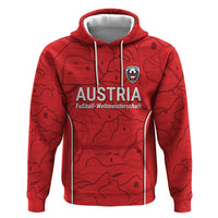 Custom World Football 2026 Austria Hoodie Fussball WM Gemma Burschen Red Glory
