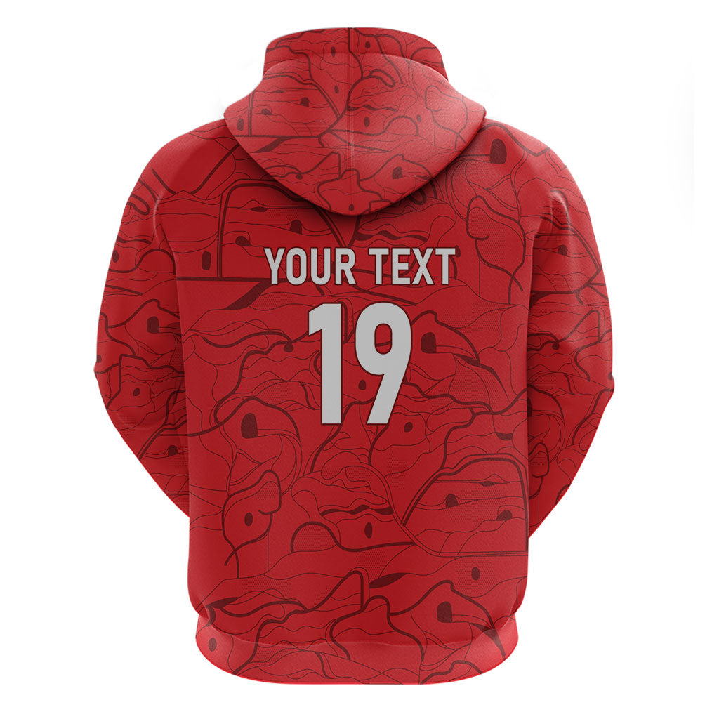 Custom World Football 2026 Austria Hoodie Fussball WM Gemma Burschen Red Glory