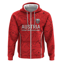 Custom World Football 2026 Austria Hoodie Fussball WM Gemma Burschen Red Glory
