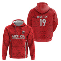 Custom World Football 2026 Austria Hoodie Fussball WM Gemma Burschen Red Glory