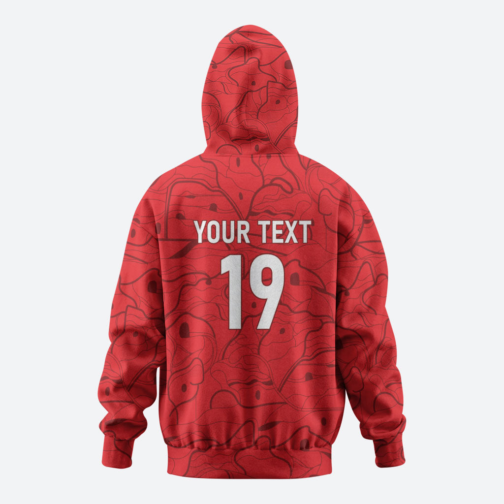 Custom World Football 2026 Austria Hoodie Fussball WM Gemma Burschen Red Glory