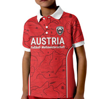 Custom World Football 2026 Austria Kid Polo Shirt Fussball WM Gemma Burschen Red Glory