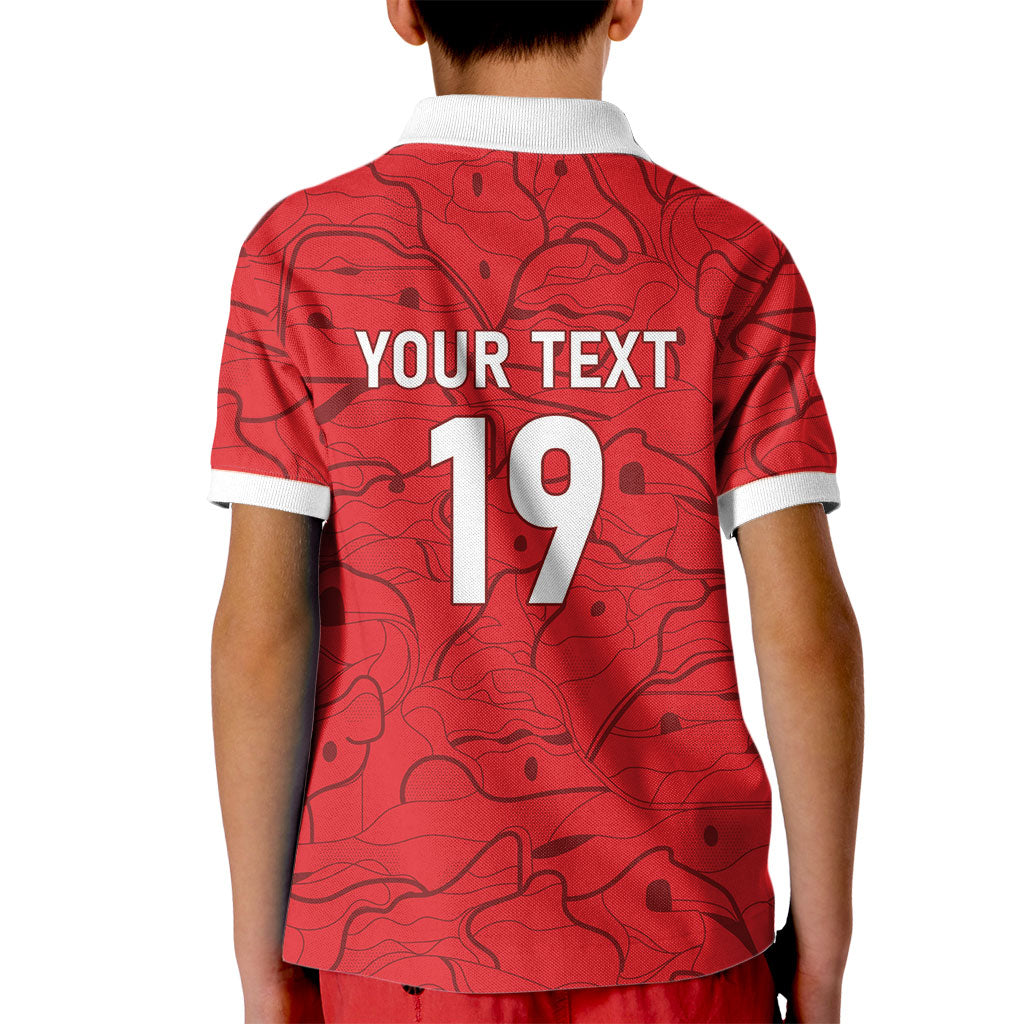 Custom World Football 2026 Austria Kid Polo Shirt Fussball WM Gemma Burschen Red Glory