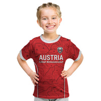 Custom World Football 2026 Austria Kid T Shirt Fussball WM Gemma Burschen Red Glory