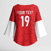 Custom World Football 2026 Austria Kimono Sleeve Blouse Fussball WM Gemma Burschen Red Glory