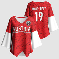 Custom World Football 2026 Austria Kimono Sleeve Blouse Fussball WM Gemma Burschen Red Glory
