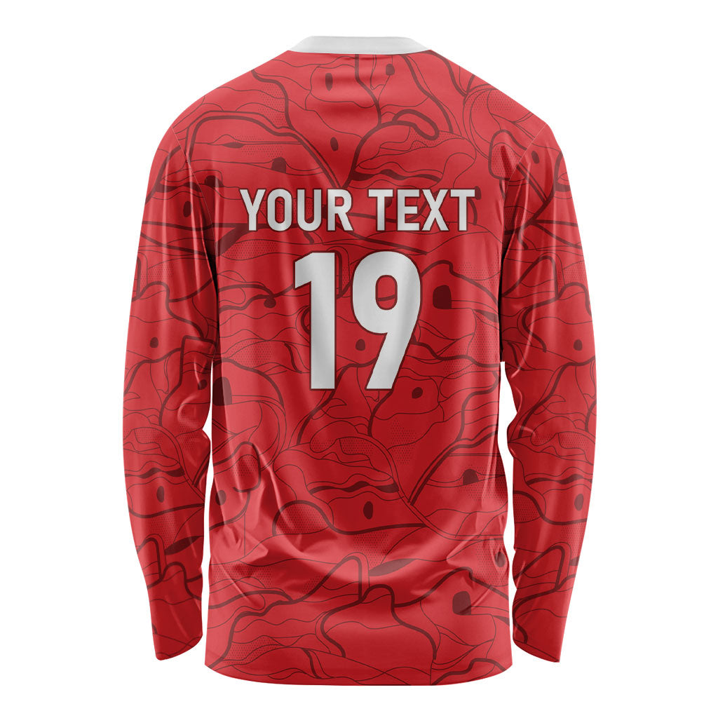 Custom World Football 2026 Austria Long Sleeve Shirt Fussball WM Gemma Burschen Red Glory