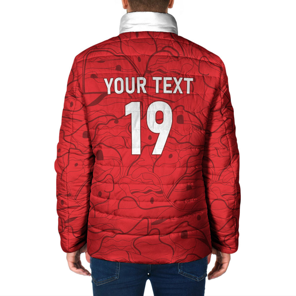 Custom World Football 2026 Austria Padded Jacket Fussball WM Gemma Burschen Red Glory