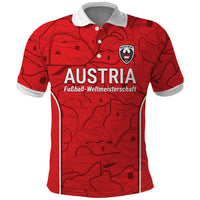 Custom World Football 2026 Austria Polo Shirt Fussball WM Gemma Burschen Red Glory