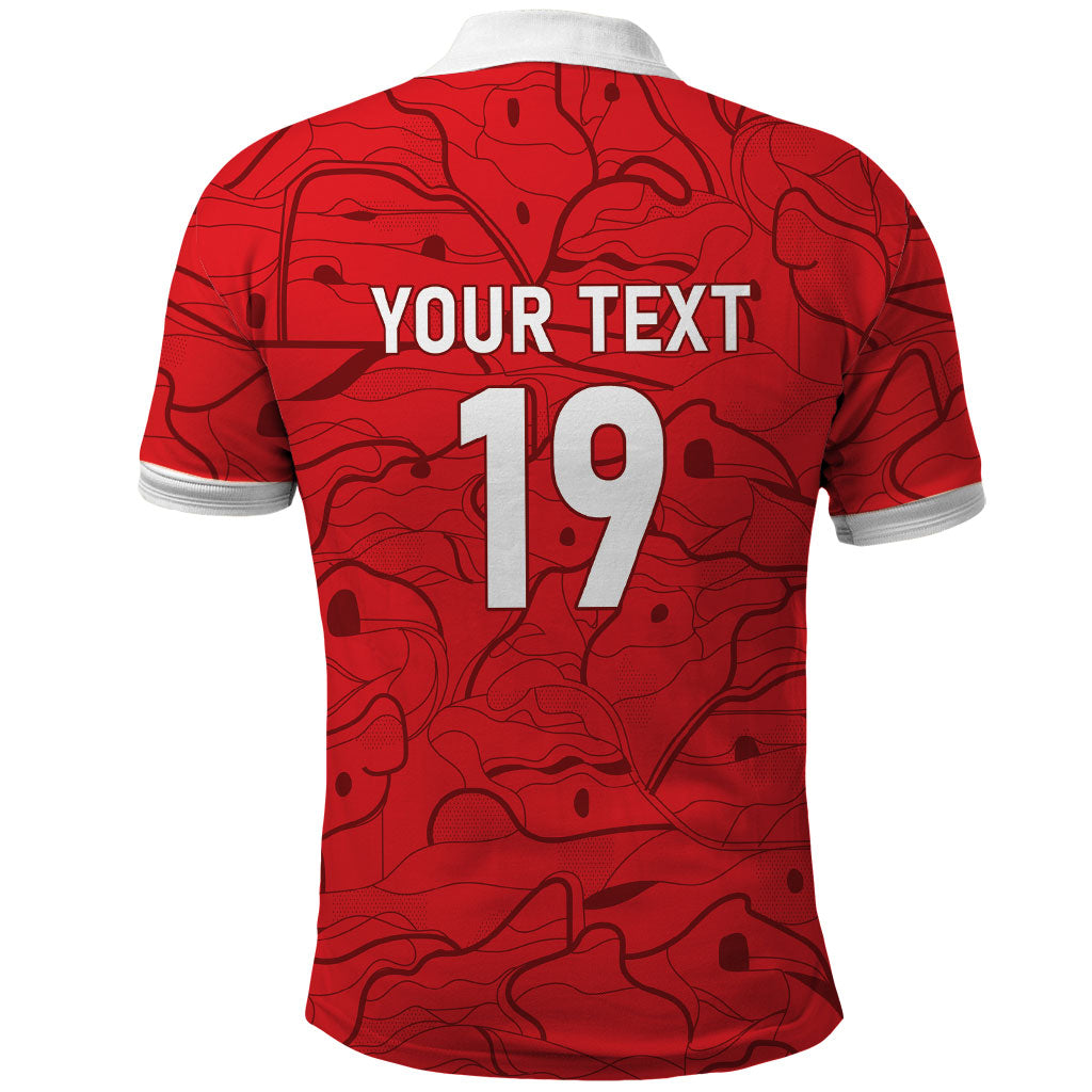 Custom World Football 2026 Austria Polo Shirt Fussball WM Gemma Burschen Red Glory