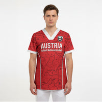 Custom World Football 2026 Austria Scrub Top Fussball WM Gemma Burschen Red Glory