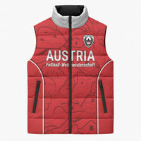 Custom World Football 2026 Austria Sleeveless Puffer Jacket Fussball WM Gemma Burschen Red Glory