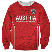 Custom World Football 2026 Austria Sweatshirt Fussball WM Gemma Burschen Red Glory
