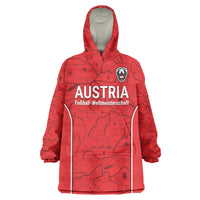 Custom World Football 2026 Austria Wearable Blanket Hoodie Fussball WM Gemma Burschen Red Glory