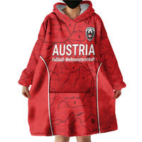 Custom World Football 2026 Austria Wearable Blanket Hoodie Fussball WM Gemma Burschen Red Glory