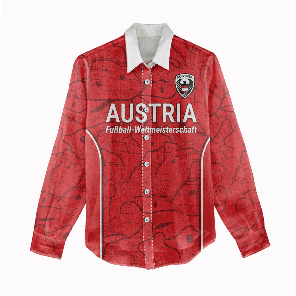 Custom World Football 2026 Austria Women Casual Shirt Fussball WM Gemma Burschen Red Glory