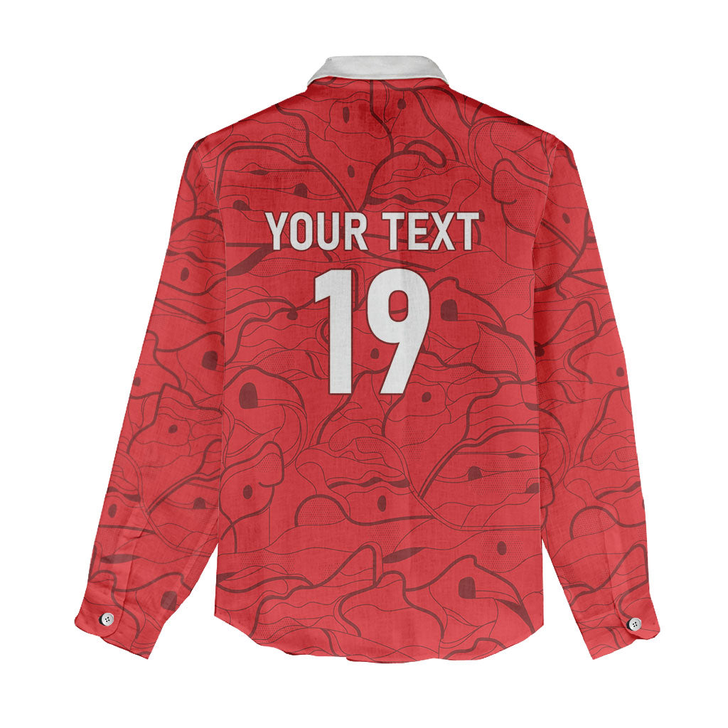 Custom World Football 2026 Austria Women Casual Shirt Fussball WM Gemma Burschen Red Glory