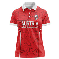 Custom World Football 2026 Austria Women Polo Shirt Fussball WM Gemma Burschen Red Glory
