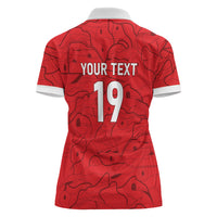 Custom World Football 2026 Austria Women Polo Shirt Fussball WM Gemma Burschen Red Glory