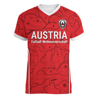 Custom World Football 2026 Austria Women V-Neck T-Shirt Fussball WM Gemma Burschen Red Glory