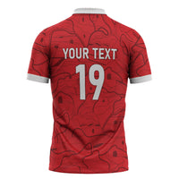 Custom World Football 2026 Austria Zipper Polo Shirt Fussball WM Gemma Burschen Red Glory