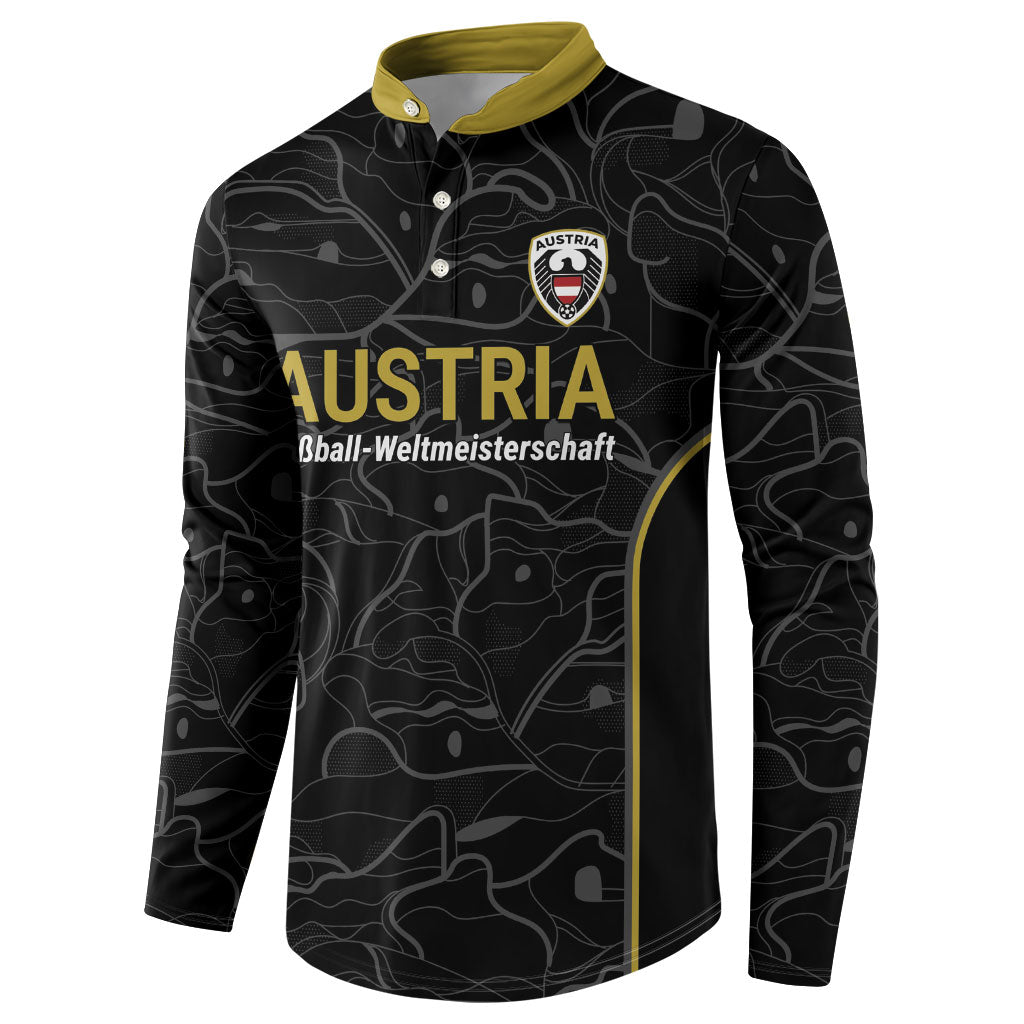 Custom World Football 2026 Austria Button Sweatshirt Fussball WM Gemma Burschen Black Glory