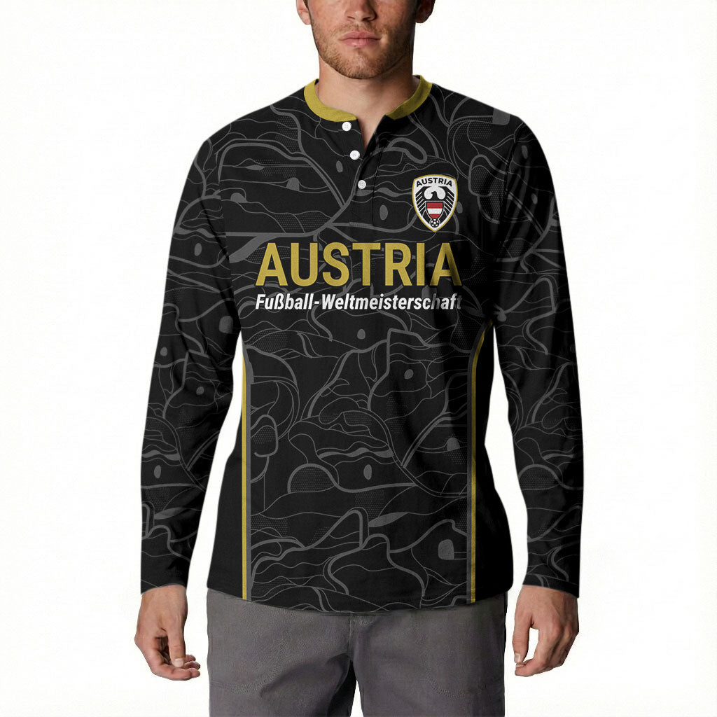 Custom World Football 2026 Austria Button Sweatshirt Fussball WM Gemma Burschen Black Glory